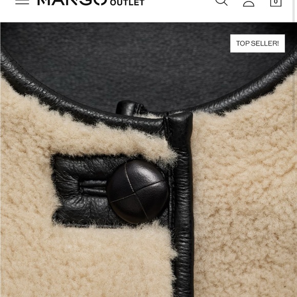 Mango Women's Tan Shearling Jacket - Picture 5 of 7